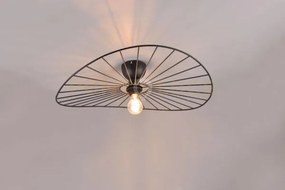 Chapeau plafoniera metallo nero d.60cm 1 luce attaco e28