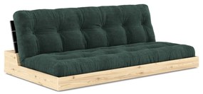 Divano letto in velluto a coste verde scuro 196 cm Base - Karup Design