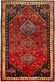 Shiraz Tappeto 260 x 180 Rosso (Iran) Annodato A Mano