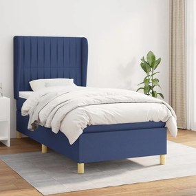 Giroletto A Molle Con Materasso Blu 90x190 Cm İn Tessuto /