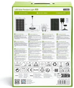 Aigostar - Lampadario solare LED LED/70W/12V 6000 mAh 6500K diametro 23,5 cm