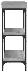 Tavolino consolle con ripiani grigio sonoma 100x30x80 cm