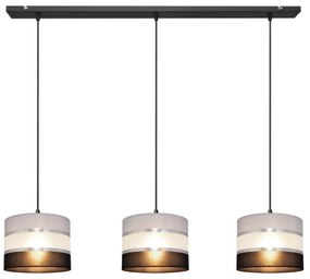 Lampadario a sospensione con filo HELEN 3xE27/15W/230V nero/grigio/argento
