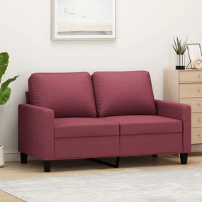 Divano A 2 Posti Rosso Vino 120 Cm İn Tessuto /
