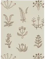 Josephine Munsey Carta da parati Floral Spot - Kemp Brown/ Cromwell Stone/ Maitland Green