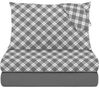 Completo letto matrimoniale in cotone Scozzese grigio