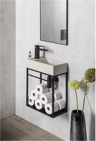 Mobile senza lavabo nero in metallo da appendere 39,5x45 cm Crest – Sapho