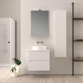 Mobile bagno sospeso  bianco opaco 60 cm cannettato Palermo