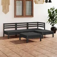 Set Divani da Giardino 5 pz in Legno Massello di Pino Nero cod mxl 36518