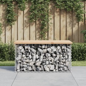 Panca giardino design gabbione 83x44x42 cm legno massello pino