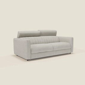 Nivon Divano letto moderno materasso H16 cm con poggiatesta in tessuto impermeabile T25 panna
