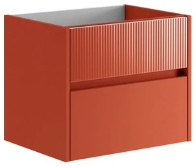 Mobile da bagno sotto lavabo Niwa rosso laccato opaco L 59.5 x H 50 x P 45.5 cm 2 cassetti, lavabo non incluso