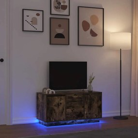 Mobile Porta Tv Con Luci Led Rovere Fumo 100x41x50 Cm /