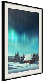 Poster  Evening in the Iceland  Cornice Quadri Cornice nera con pass-partout, Larghezza x Altezza Home decor 20x30