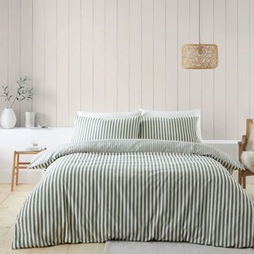 Biancheria da letto in flanella verde per letto matrimoniale 200x200 cm - Catherine Lansfield