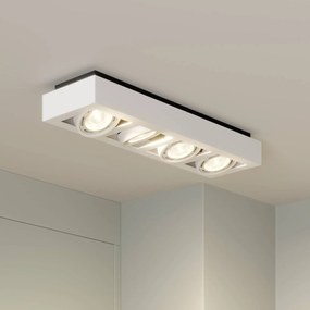 Arcchio Faretto da soffitto Ronka, a 4 luci, lungo, bianco