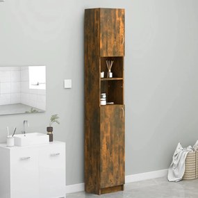 Armadietto Bagno Rovere Fumo 32x25,5x190 Cm Legno Multistrato /