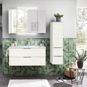 Mobile sottolavabo e lavabo Madeo per vasca centrale rovere bianco L 100 x H 48 x P 45 cm 2 cassetti