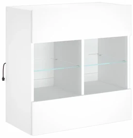 Mobile tv a parete con luci led bianco 58,5x30x60,5 cm