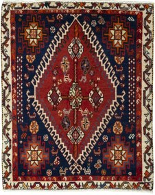Shiraz Tappeto persiano 60x70 Rosso (Iran) Annodato A Mano