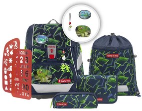 Zaino/cartella scuola 2IN1 PLUS – Set 6 pezzi, Step by Step Wild T-Rex Taro