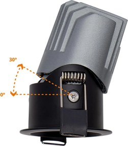 Faro LED da Incasso 6W Nero Ø45mm IP65 CCT UGR19 con driver Philips Colore Bianco Variabile CCT