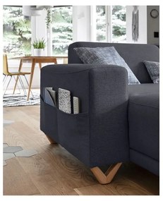 Divano angolare color antracite allungabile e con contenitore (penisola a destra/a U) Classy Sophie – Miuform