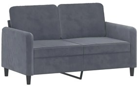 Set di divani 3 pz con cuscini grigio scuro in velluto