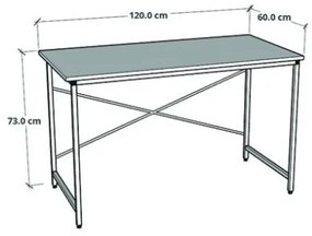 Scrivania Stile Industrial Ferro E Legno 120x60x73 Adam Rovere