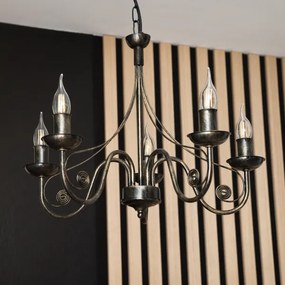 Lampadario a sospensione con catena DONATO 5xE14/40W/230V