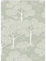 Littlephant Carta da parati Woodland Notes - Sage Green