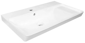 Lavabo a incasso rettangolare vasca a sinistra Easy L 71.2 x H 15.5 x P 42.4 cm in ceramica bianco lucido