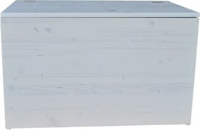 Cassapanca pouf contenitore in legno massello SHABBY CHIC cm 78