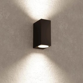 Applique Quadrata Bidirezionale IP65 - GU10 Nero