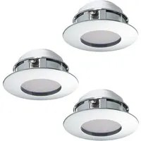 Faretto Ad Incasso Contemporaneo Pineda In Policarbonato Cromo 3 Luci Led 4,9W