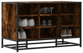 Scarpiera İn Rovere Fumo 84x40x53,5 Cm İn Truciolato E Metallo /