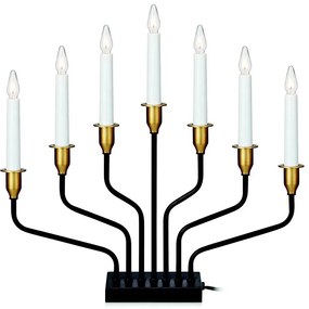 Markslöjd 703578 - Candelabro di Natale BROSA 7xE10/3W/230/34V nero