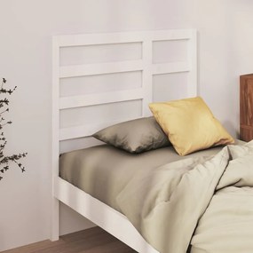 Testiera Per Letto Bianca 96x4x104 Cm İn Legno Massello Di Pino /