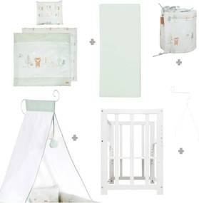 Culla bianca con altezza regolabile e per co-sleeping 90x45 cm Woodland Buddies – Roba