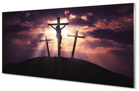 Quadro in vetro Gesù la croce 100x50 cm