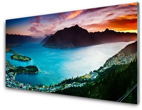 Quadro vetro acrilico Paesaggio di montagna della penisola 100x50 cm