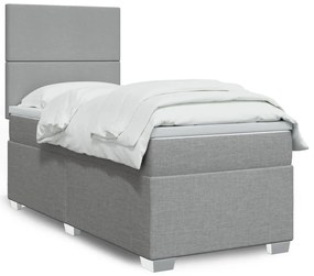 Giroletto A Molle Con Materasso Grigio Chiaro100x200 Cm Tessuto /