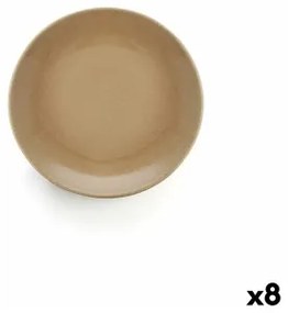 Piatto Piano Anaflor Argilla cotta Ceramica Beige (25 cm) (8 Unità)