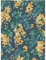 Cole & Son Carta da parati Bougainvillea - Ochre & Petrol on Ink