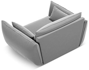 Poltrona grigio chiaro con rivestimento in velluto Vanda – Mazzini Sofas