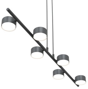 Lampadario Minimal Hermes Acciaio Nero 6 Luci Gx53 Ip20