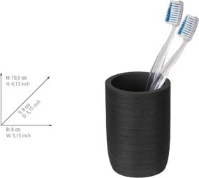 Portaspazzolino nero opaco in poliresina Altavalle – Wenko