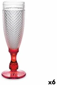 Calice da champagne Diamante Rosso Trasparente Vetro 185 ml (6 Unità)