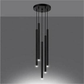 Lampadario nero in metallo ø 25 cm Fideus – Sollux