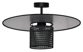 Duolla - Lampadario a plafone TOKYO RATTAN 1xE27/15W/230V diametro 50 cm nero/argento